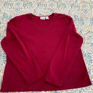 Sonoma red long sleeve V neck T shirt XL